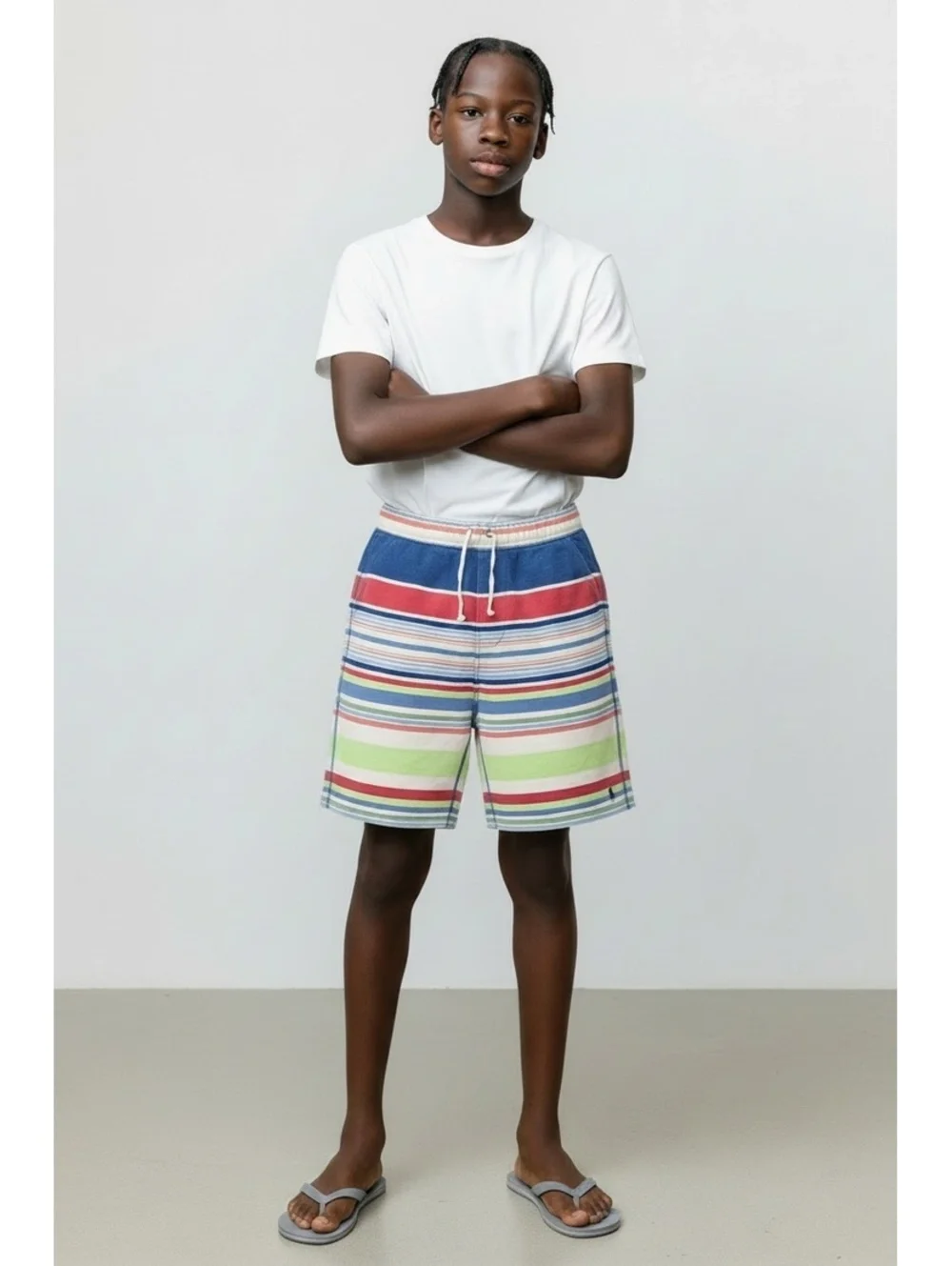 Polo Ralph Lauren Boys Striped Cotton Mesh Shorts - Size XL (18-20) EUC